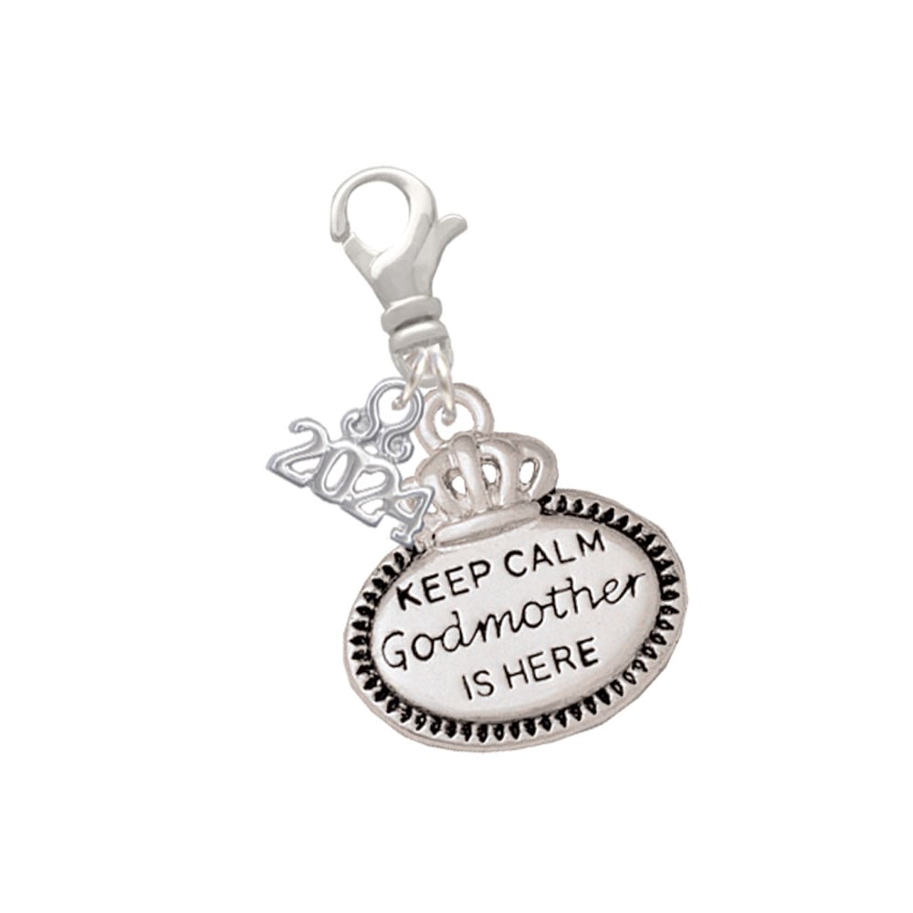 Delight Jewelry Keep Calm Family Clip on Charm with Year 2024 Image 1