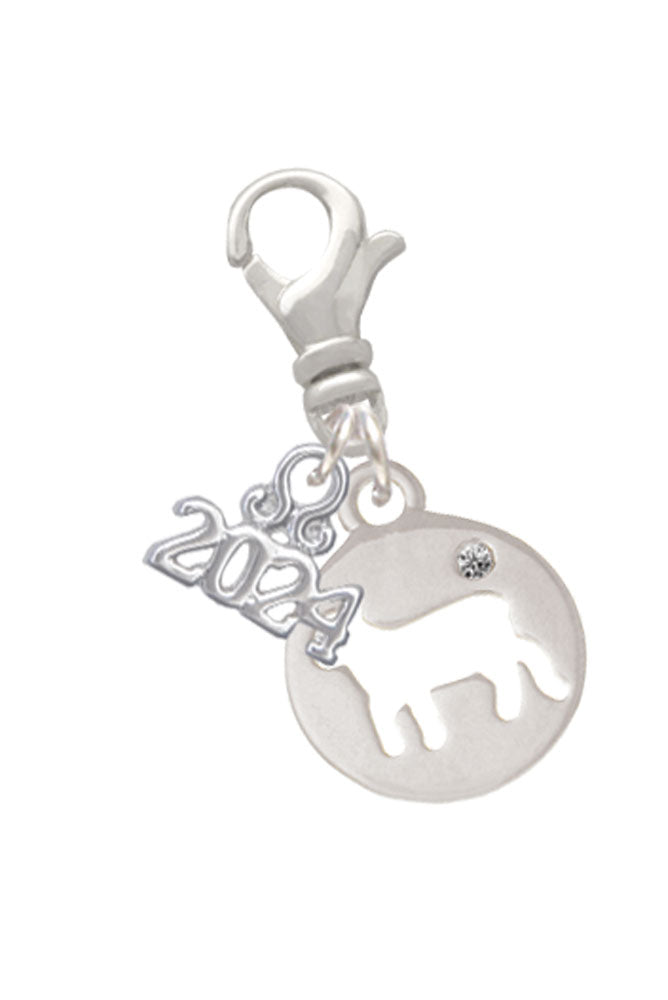 Delight Jewelry Plated Lamb Silhouette Clip on Charm with Year 2024 Image 1