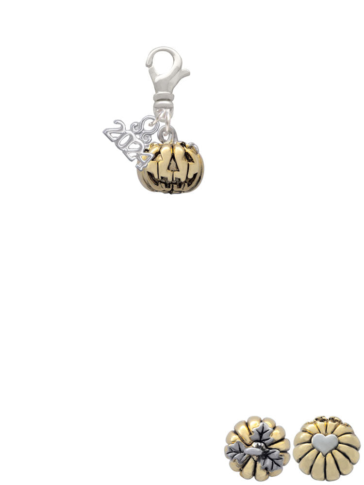 Delight Jewelry Small Jack OLantern with Stem Clip on Charm with Year 2024 Image 2