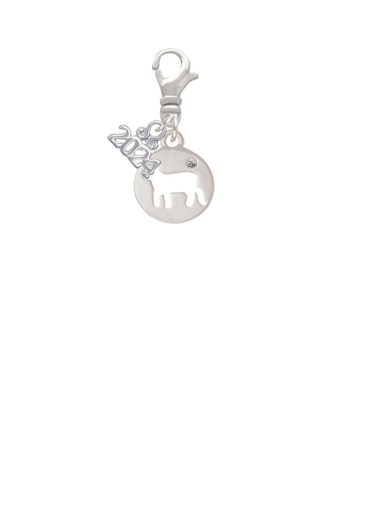 Delight Jewelry Plated Lamb Silhouette Clip on Charm with Year 2024 Image 2