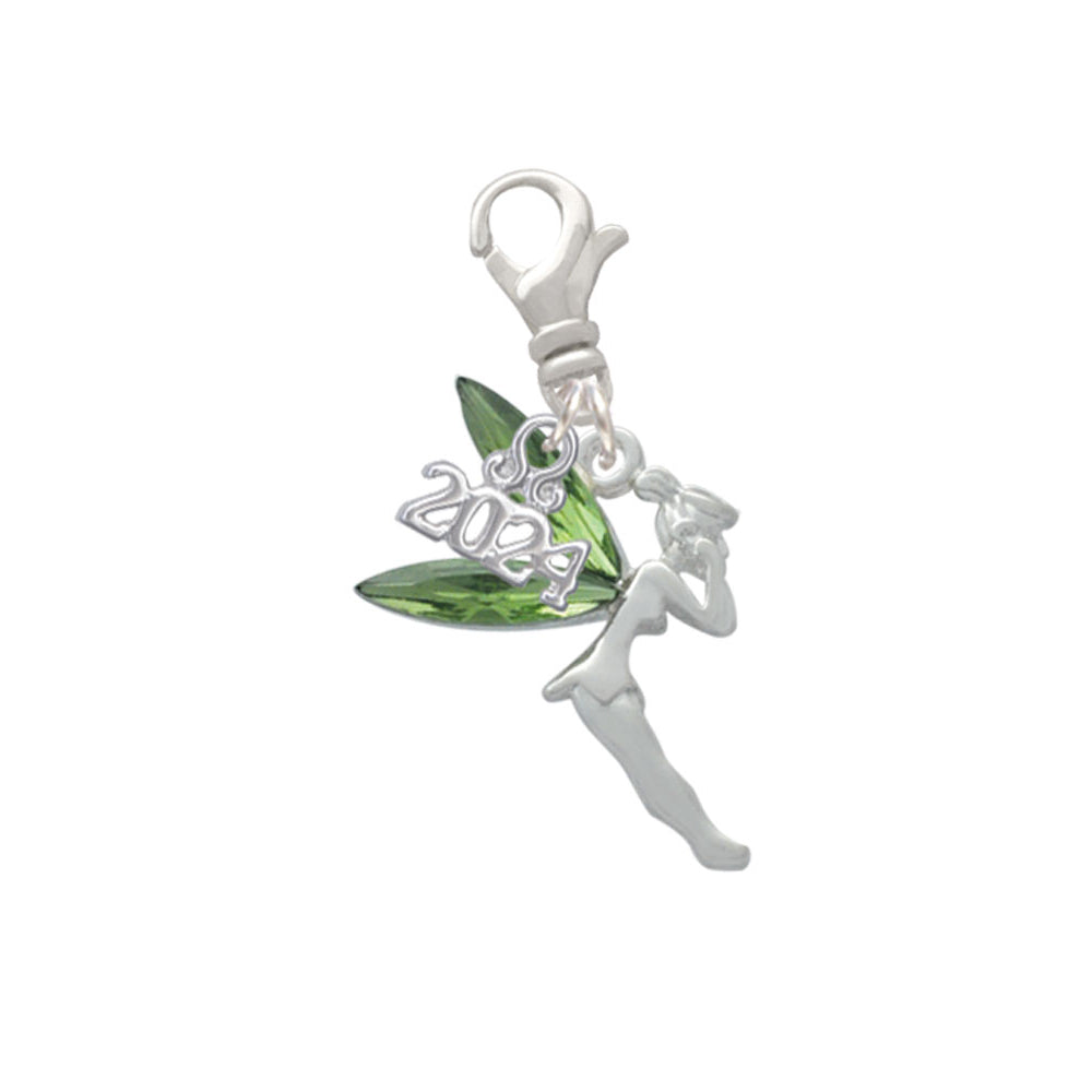 Delight Jewelry Silvertone Large Fairy with Resin Wings Clip on Charm with Year 2024 Image 4