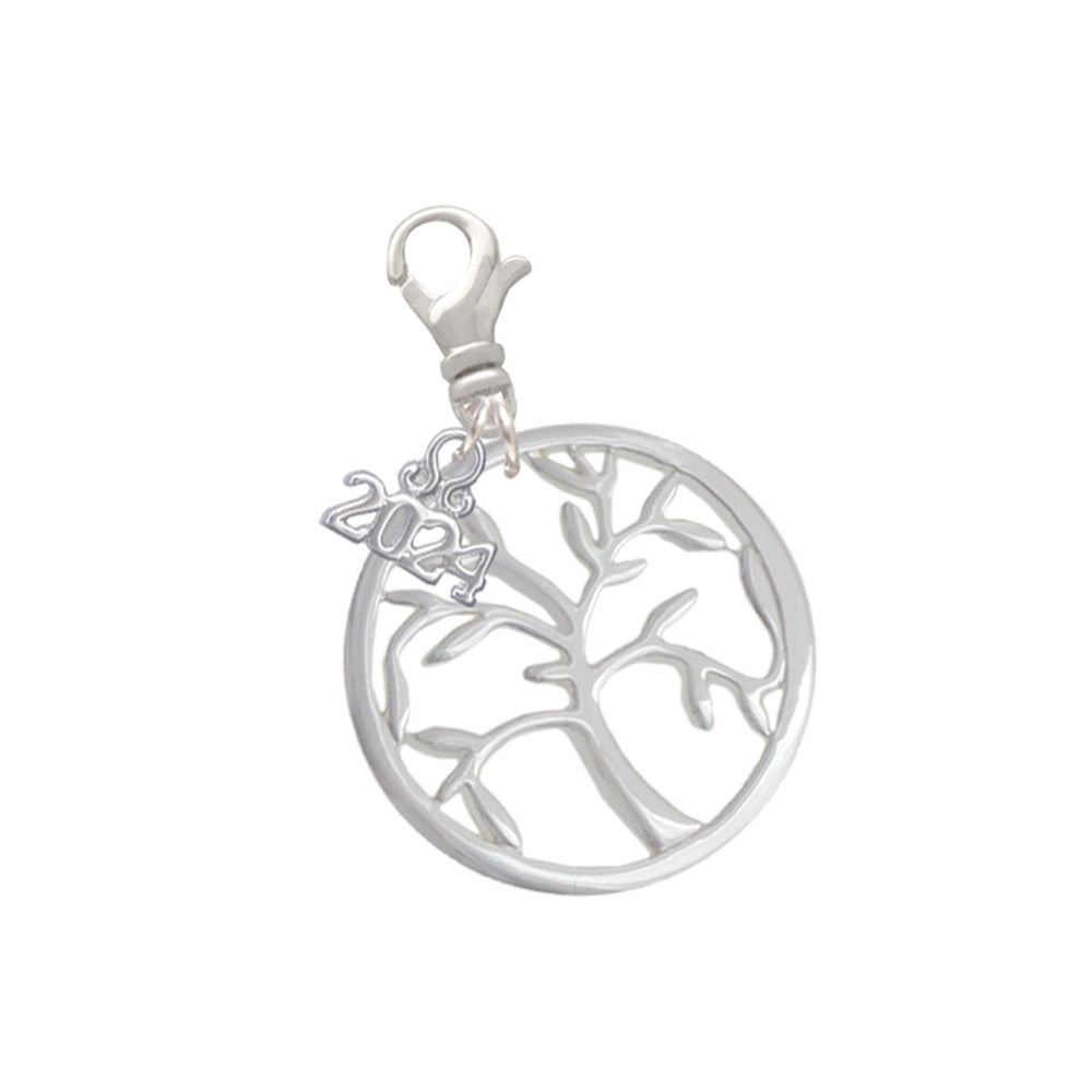 Delight Jewelry Tree of Life in Circle Clip on Charm with Year 2024 Image 1