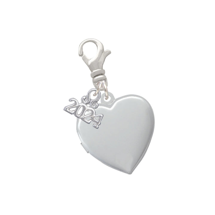 Delight Jewelry Plated Heart Locket Clip on Charm with Year 2024 Image 1
