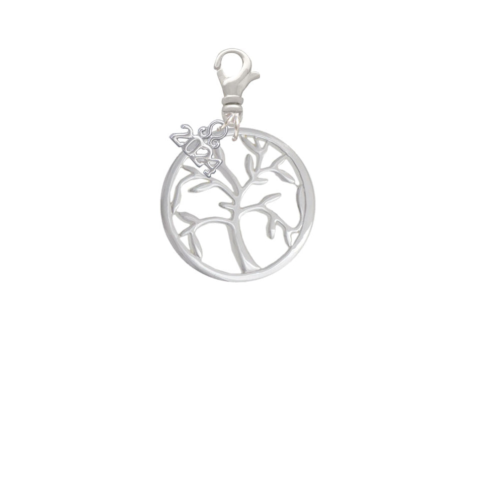 Delight Jewelry Tree of Life in Circle Clip on Charm with Year 2024 Image 2
