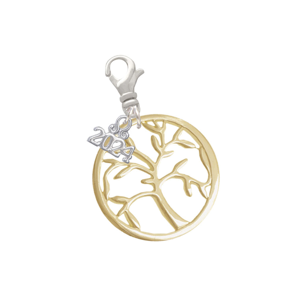 Delight Jewelry Tree of Life in Circle Clip on Charm with Year 2024 Image 4