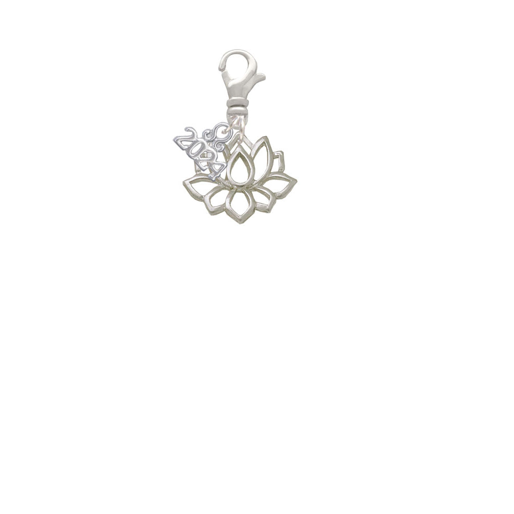 Delight Jewelry Plated Lotus Outline Clip on Charm with Year 2024 Image 2
