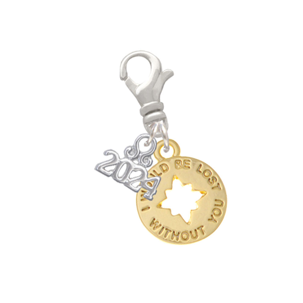 Delight Jewelry Plated I would be lost without you Clip on Charm with Year 2024 Image 4