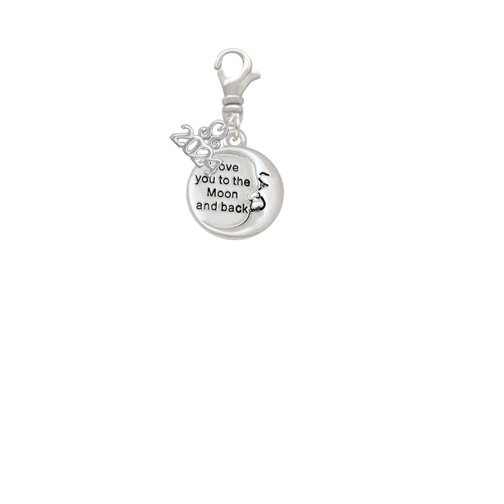 Delight Jewelry Plated I Love You to the Moon and Back Clip on Charm with Year 2024 Image 2