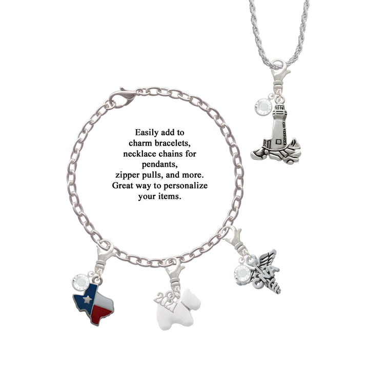 Delight Jewelry Plated Clear Crystal Lucky Star Clip on Charm with Year 2024 Image 3