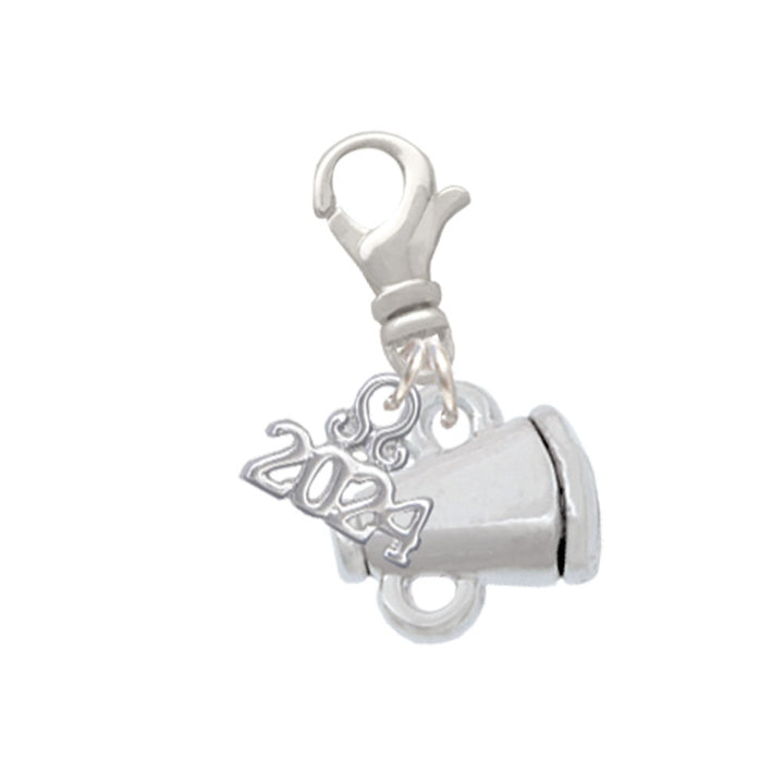 Delight Jewelry Plated Mini Megaphone Clip on Charm with Year 2024 Image 1
