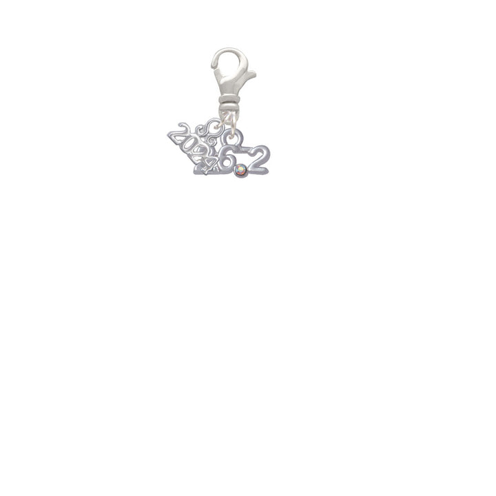 Delight Jewelry Silvertone Marathon - 26.2 with Crystal Clip on Charm with Year 2024 Image 2