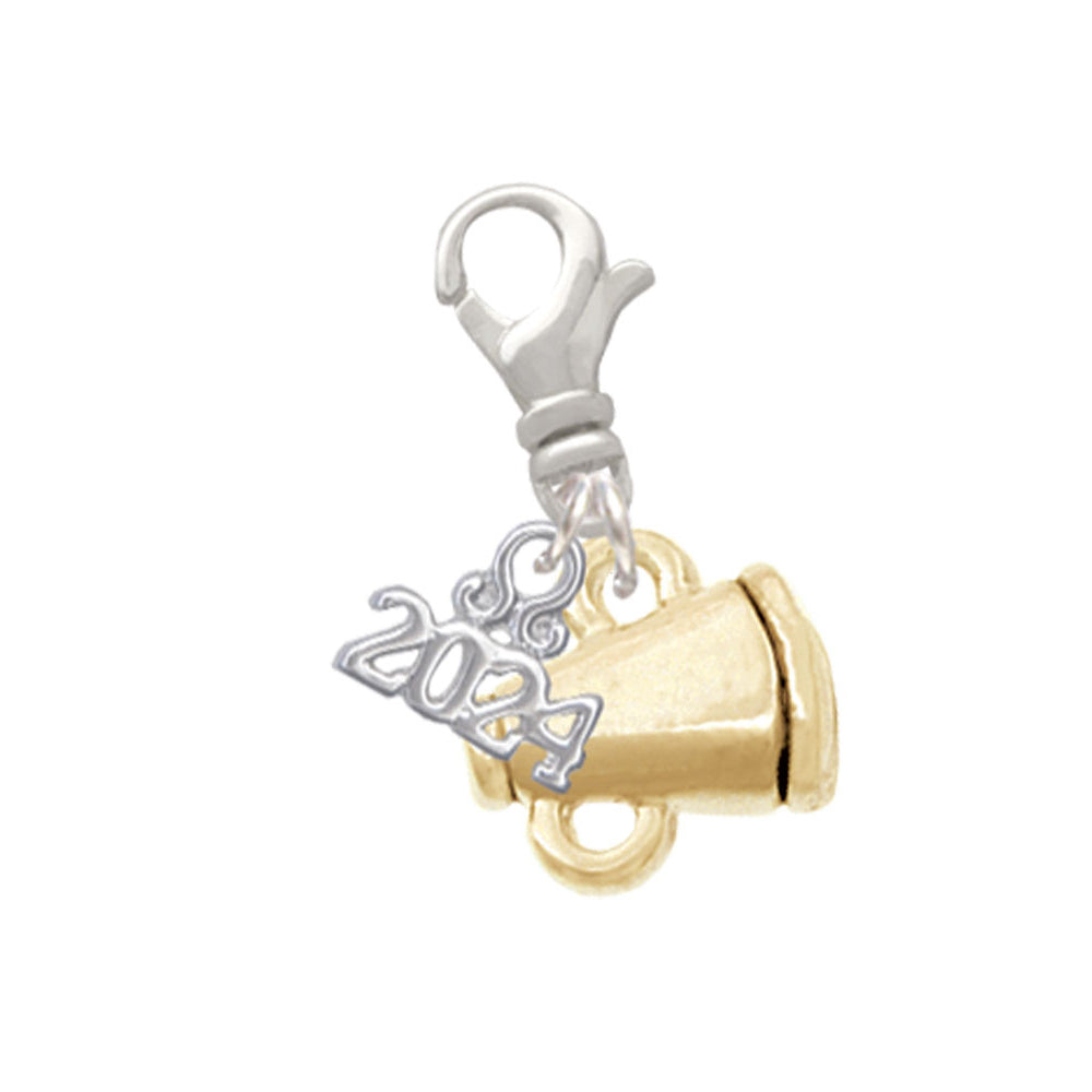 Delight Jewelry Plated Mini Megaphone Clip on Charm with Year 2024 Image 4