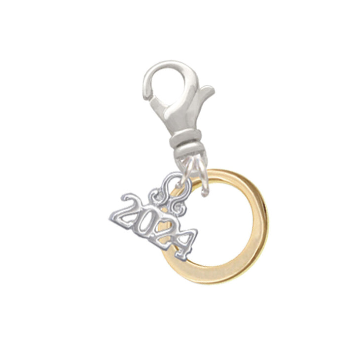 Delight Jewelry Plated Medium Karma Ring Clip on Charm with Year 2024 Image 4