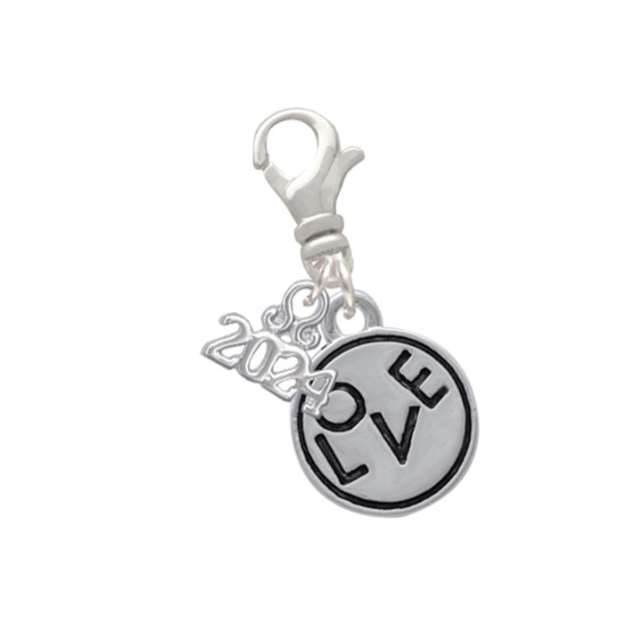 Delight Jewelry Silvertone Message in Circle Clip on Charm with Year 2024 Image 6