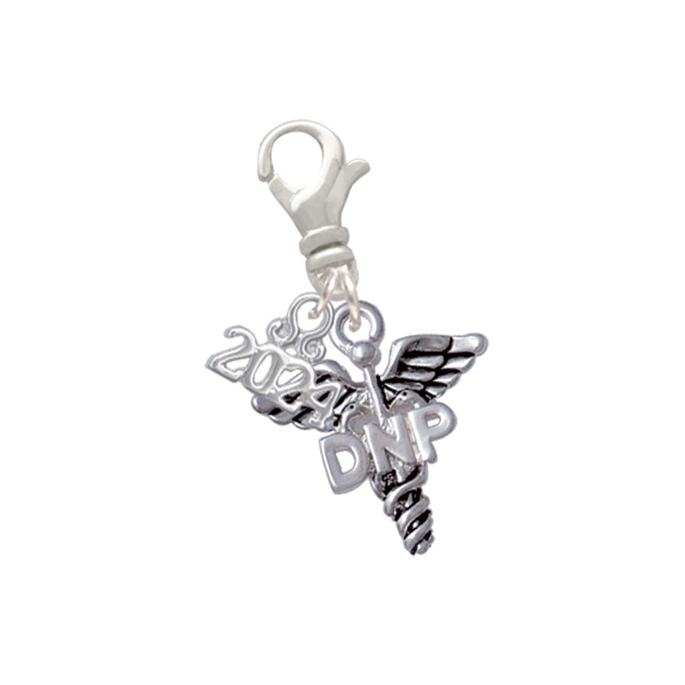 Delight Jewelry Silvertone Nurse Caduceus Clip on Charm with Year 2024 Image 9