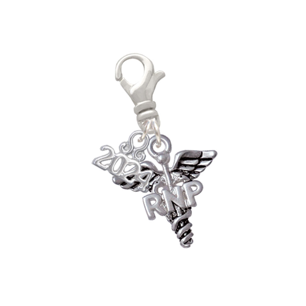 Delight Jewelry Silvertone Nurse Caduceus Clip on Charm with Year 2024 Image 11