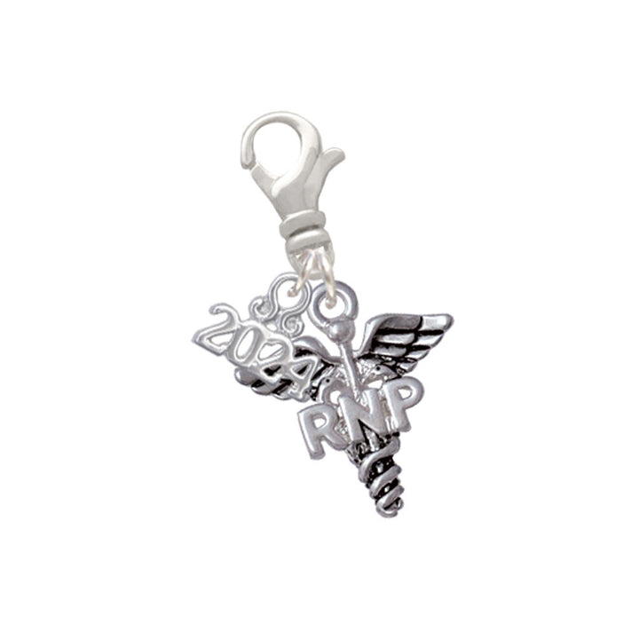 Delight Jewelry Silvertone Nurse Caduceus Clip on Charm with Year 2024 Image 11