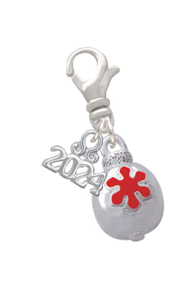 Delight Jewelry Plated Ornament with Snowflake Clip on Charm with Year 2024 Image 1