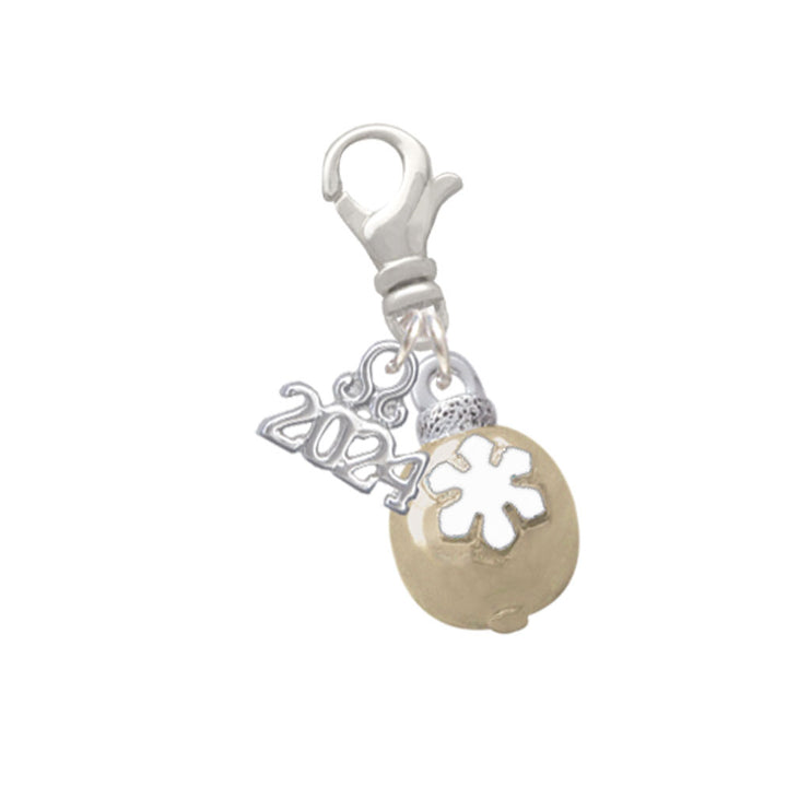 Delight Jewelry Plated Ornament with Snowflake Clip on Charm with Year 2024 Image 4