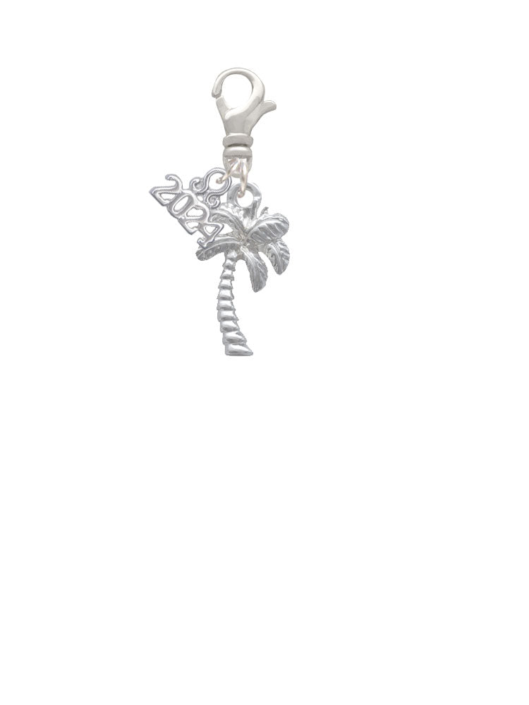 Delight Jewelry Plated Palm Tree Clip on Charm with Year 2024 Image 2