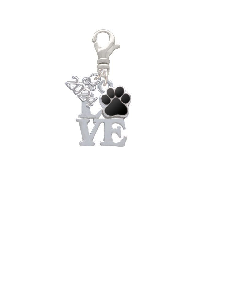 Delight Jewelry Silvertone Love with Color Paw Clip on Charm with Year 2024 Image 2