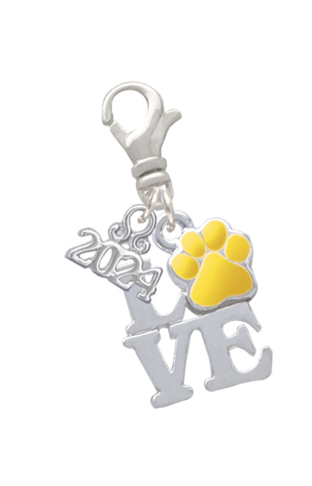 Delight Jewelry Silvertone Love with Color Paw Clip on Charm with Year 2024 Image 9