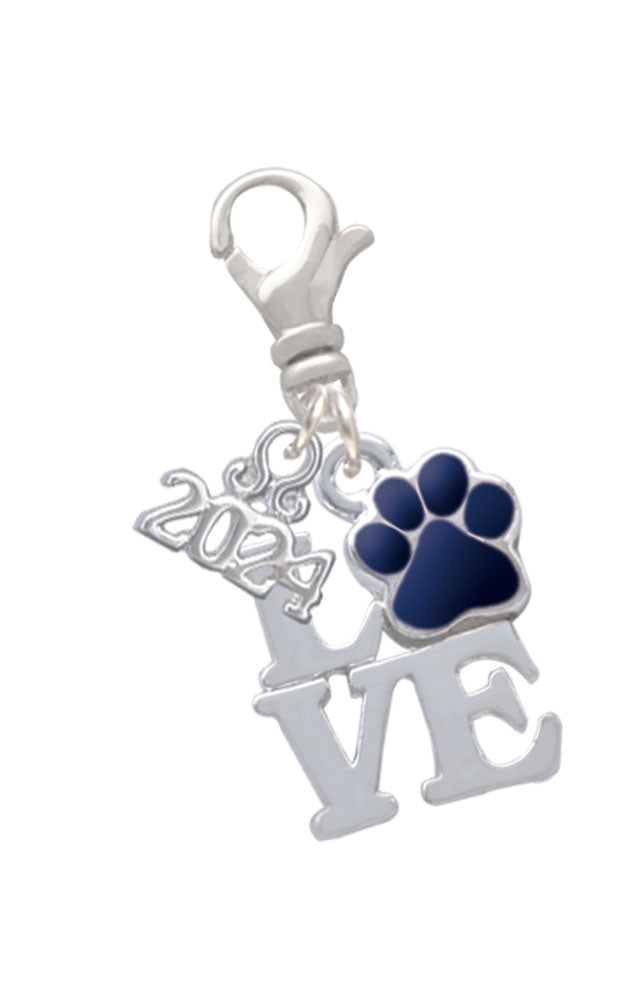 Delight Jewelry Silvertone Love with Color Paw Clip on Charm with Year 2024 Image 11