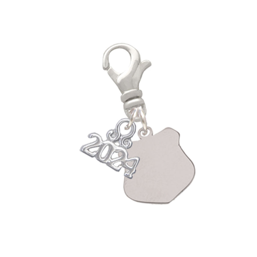 Delight Jewelry Stainless Steel Police Badge - Keep Safe - Clip on Charm with Year 2024 Image 1