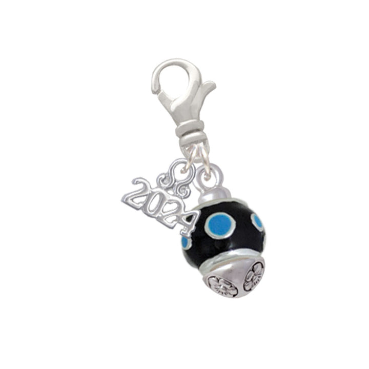 Delight Jewelry Silvertone Dots on Spinner Clip on Charm with Year 2024 Image 7