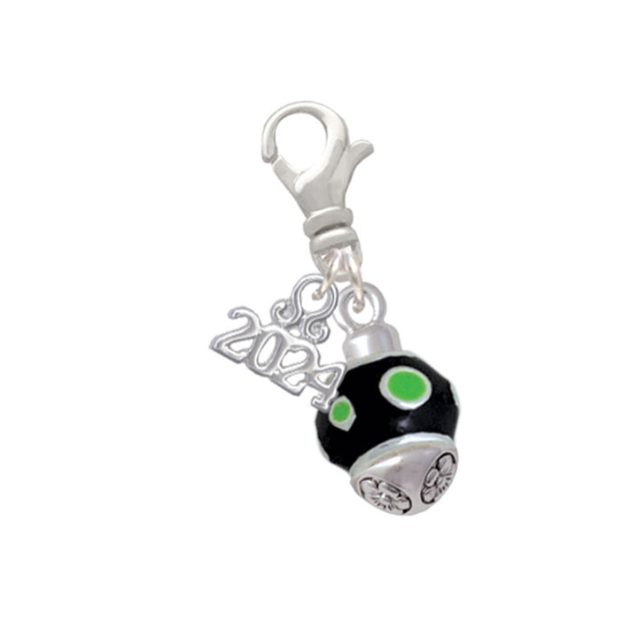 Delight Jewelry Silvertone Dots on Spinner Clip on Charm with Year 2024 Image 8