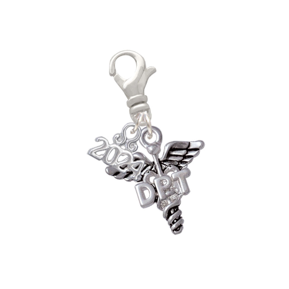 Delight Jewelry Silvertone Caduceus - Therapist Clip on Charm with Year 2024 Image 6