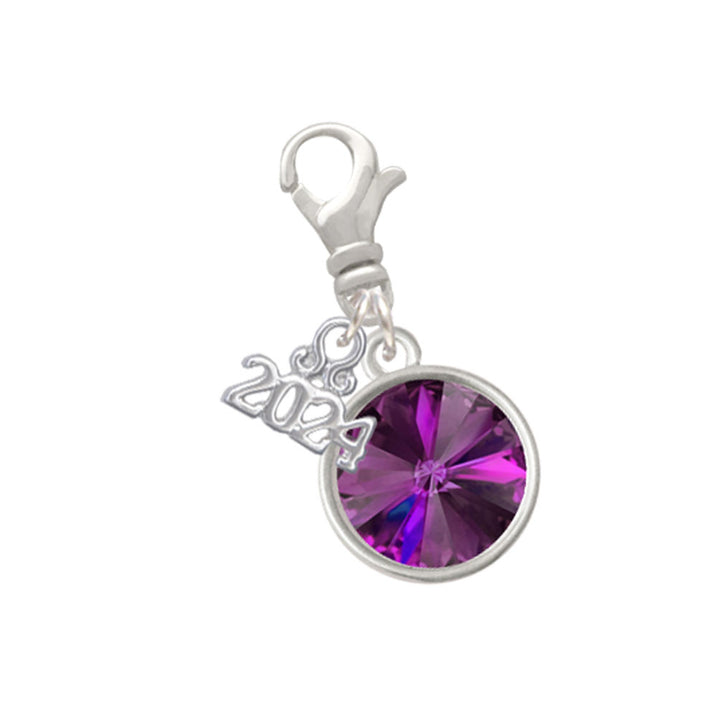 Delight Jewelry 12mm Crystal Rivoli Clip on Charm with Year 2024 Image 1