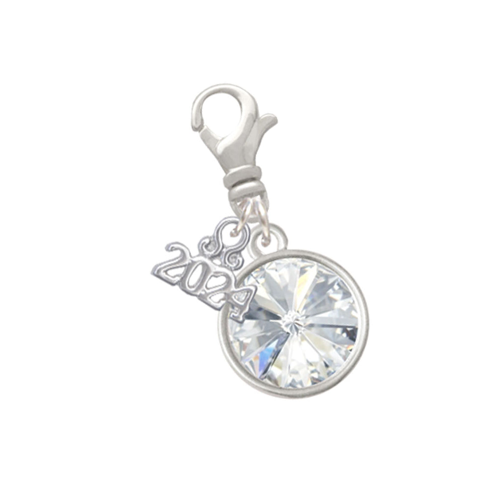 Delight Jewelry 12mm Crystal Rivoli Clip on Charm with Year 2024 Image 6