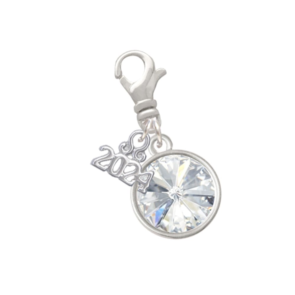Delight Jewelry 12mm Crystal Rivoli Clip on Charm with Year 2024 Image 1