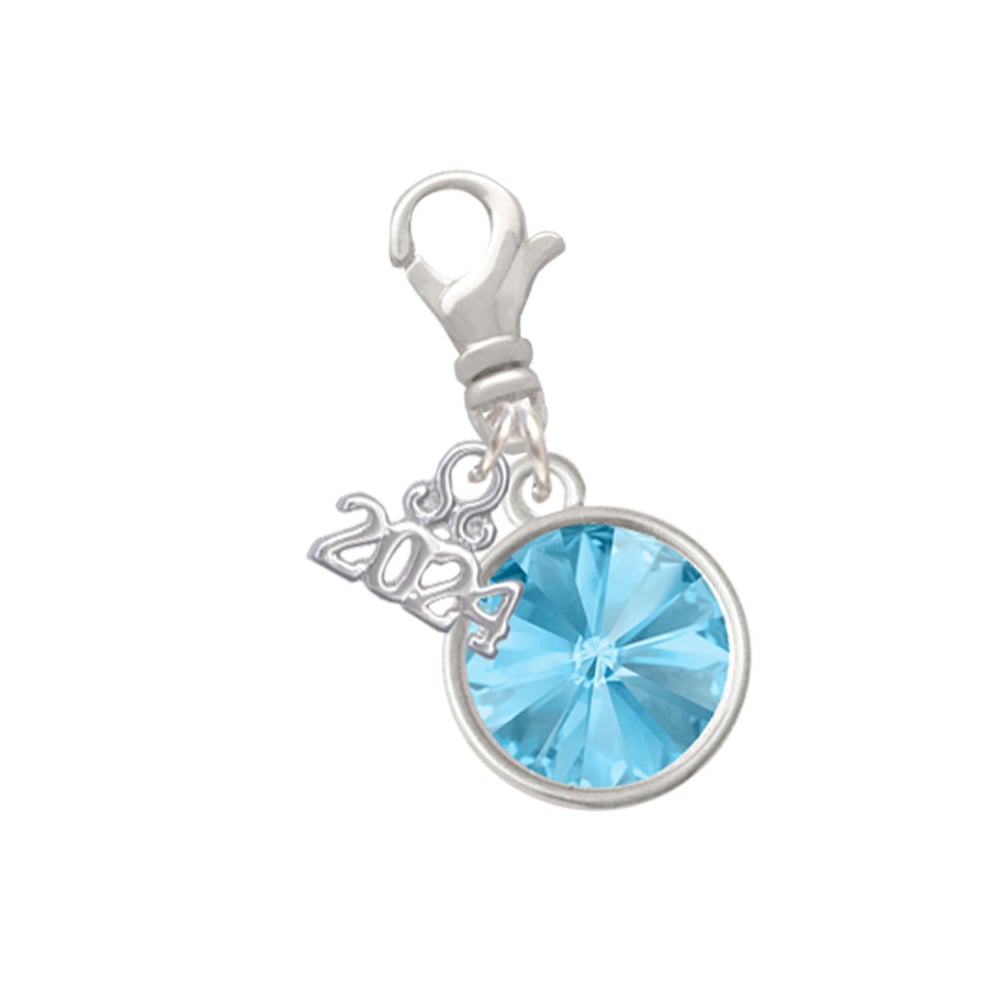 Delight Jewelry 12mm Crystal Rivoli Clip on Charm with Year 2024 Image 1