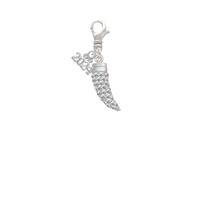 Delight Jewelry Plated Large Crystal Tooth Clip on Charm with Year 2024 Image 2