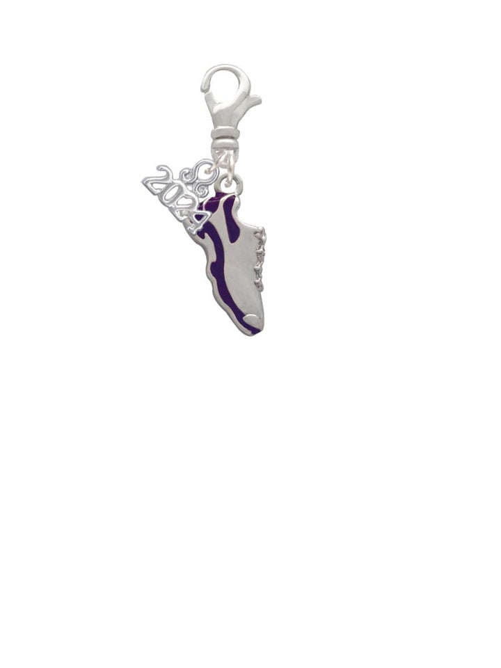 Delight Jewelry Silvertone Enamel Running Shoe Clip on Charm with Year 2024 Image 2