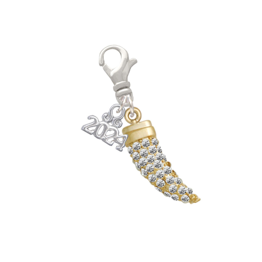 Delight Jewelry Plated Large Crystal Tooth Clip on Charm with Year 2024 Image 4