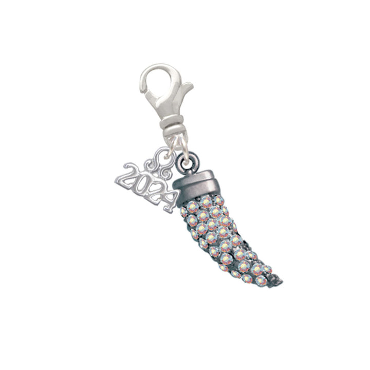 Delight Jewelry Plated Large Crystal Tooth Clip on Charm with Year 2024 Image 6