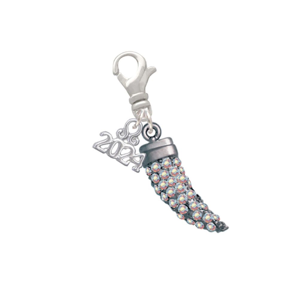 Delight Jewelry Plated Large Crystal Tooth Clip on Charm with Year 2024 Image 1