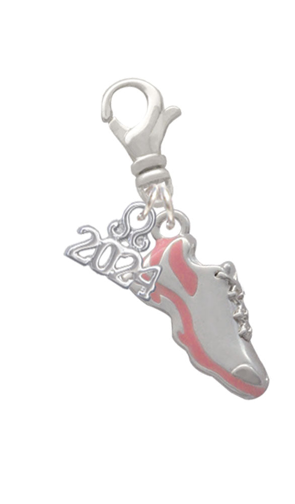 Delight Jewelry Silvertone Enamel Running Shoe Clip on Charm with Year 2024 Image 6