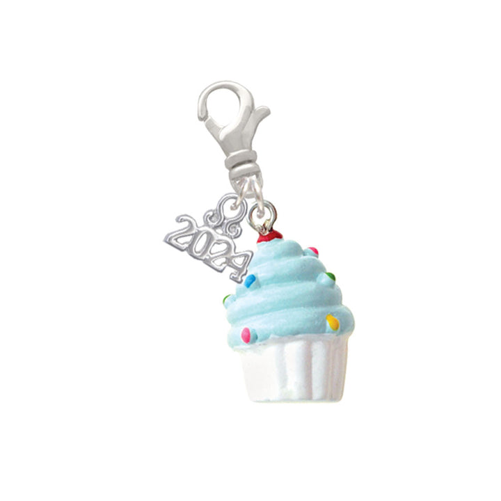 Delight Jewelry Resin Cupcake with Frosting Clip on Charm with Year 2024 Image 8