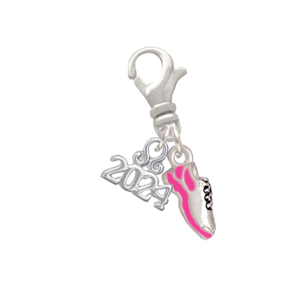Delight Jewelry Silvertone Mini Enamel Running Shoe Clip on Charm with Year 2024 Image 4