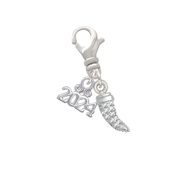 Delight Jewelry Plated Small Crystal Tooth Clip on Charm with Year 2024 Image 1