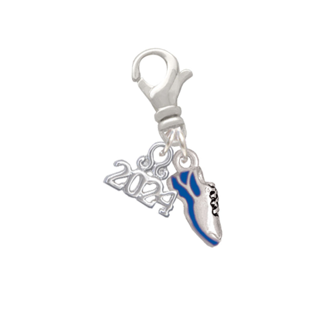 Delight Jewelry Silvertone Mini Enamel Running Shoe Clip on Charm with Year 2024 Image 8