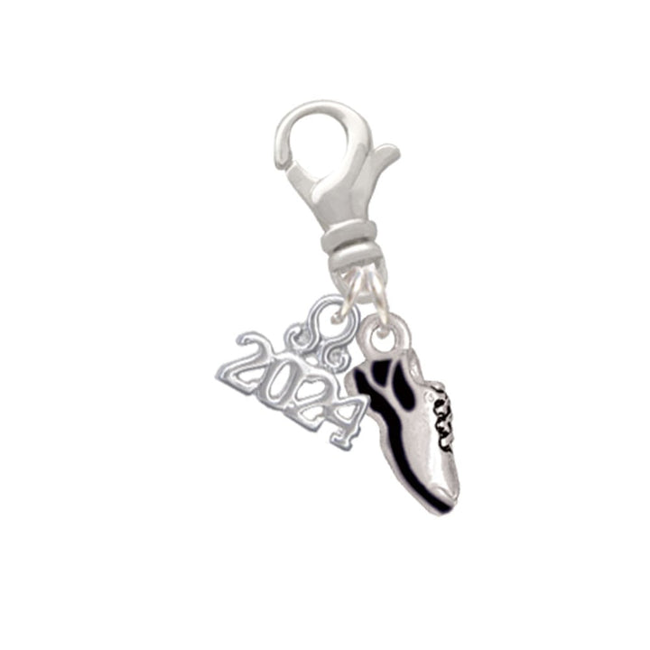 Delight Jewelry Silvertone Mini Enamel Running Shoe Clip on Charm with Year 2024 Image 1