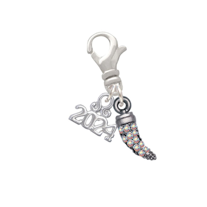 Delight Jewelry Plated Small Crystal Tooth Clip on Charm with Year 2024 Image 1