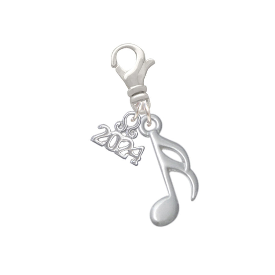 Delight Jewelry Plated Sixteenth Note Clip on Charm with Year 2024 Image 1