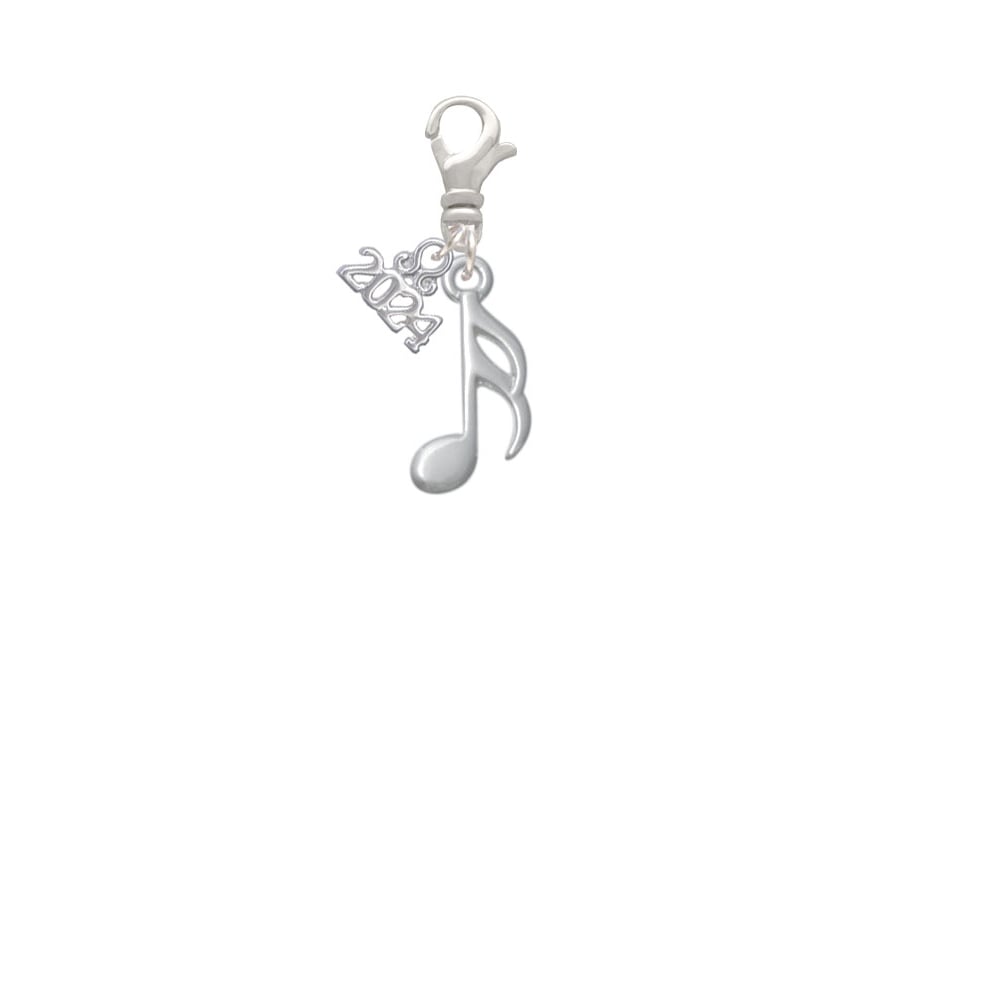 Delight Jewelry Plated Sixteenth Note Clip on Charm with Year 2024 Image 2