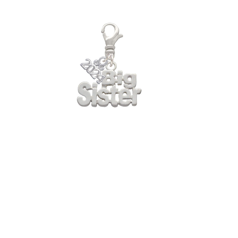 Delight Jewelry Silvertone Sister Cutout Clip on Charm with Year 2024 Image 2